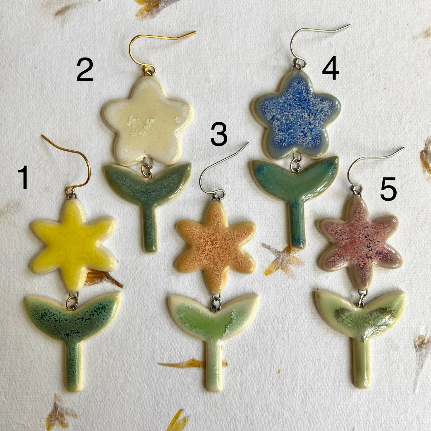 Tall Flower Earrings