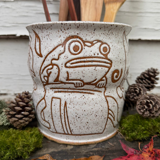 QBP x Bright Blue Tattoo Collab | Frog Utensil Crock