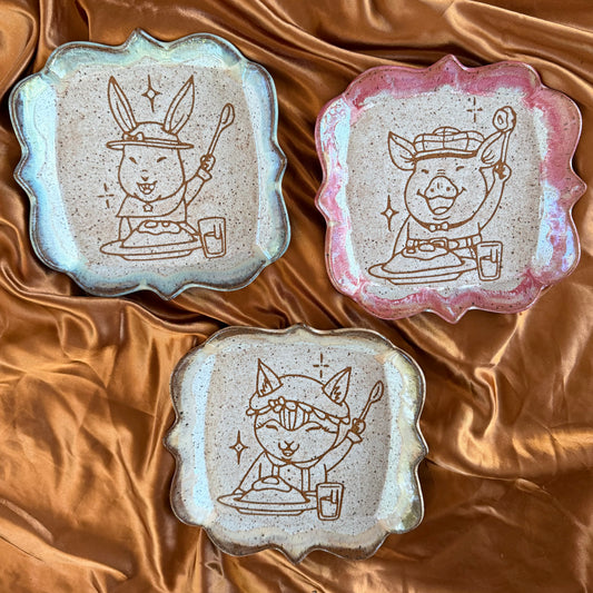 QBP x Bright Blue Tattoo Collab | Square Schoolchildren Trinket Dish