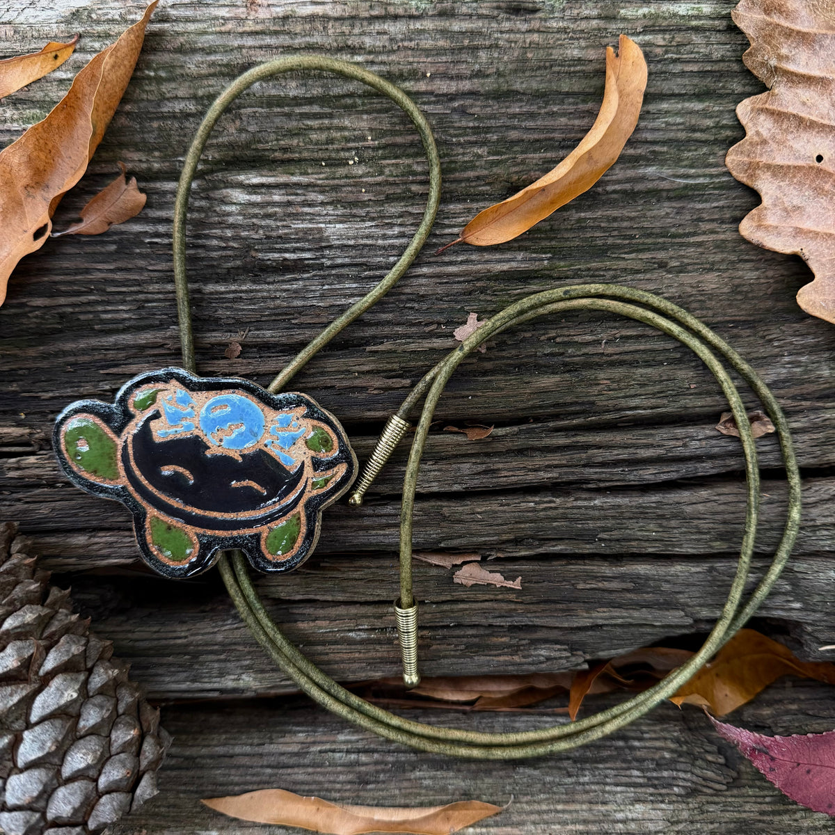 QBP x Bright Blue Tattoo Collab | Burgled Turts Bolo Tie