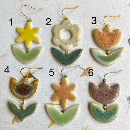 Short Flower Earrings