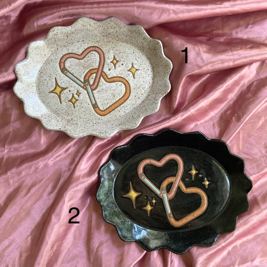 QBP x Hales Tattoos Collab | Heart Carabiners Trinket Dishes