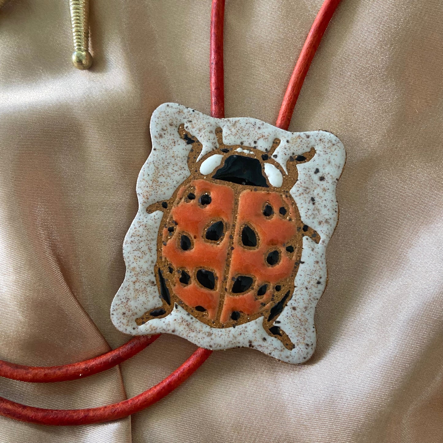 Lady Bug Bolo Tie