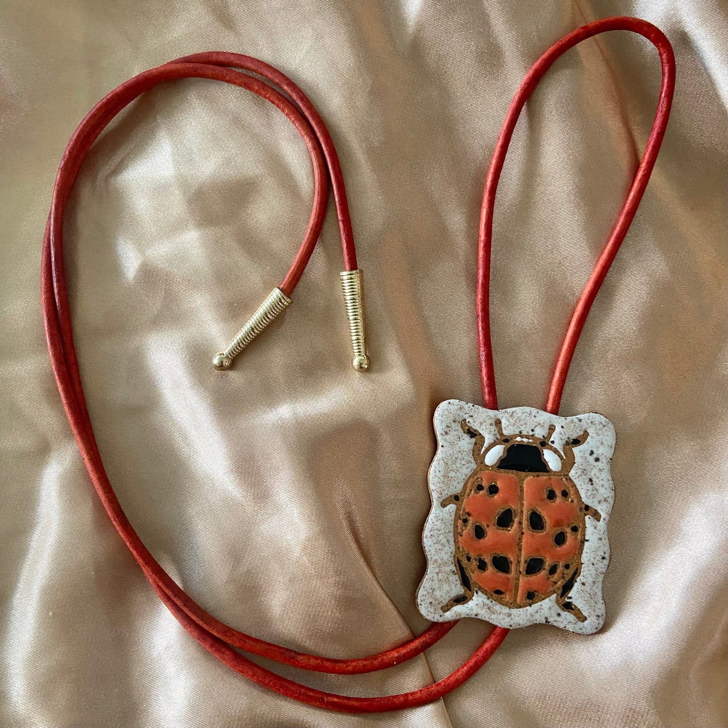 Lady Bug Bolo Tie